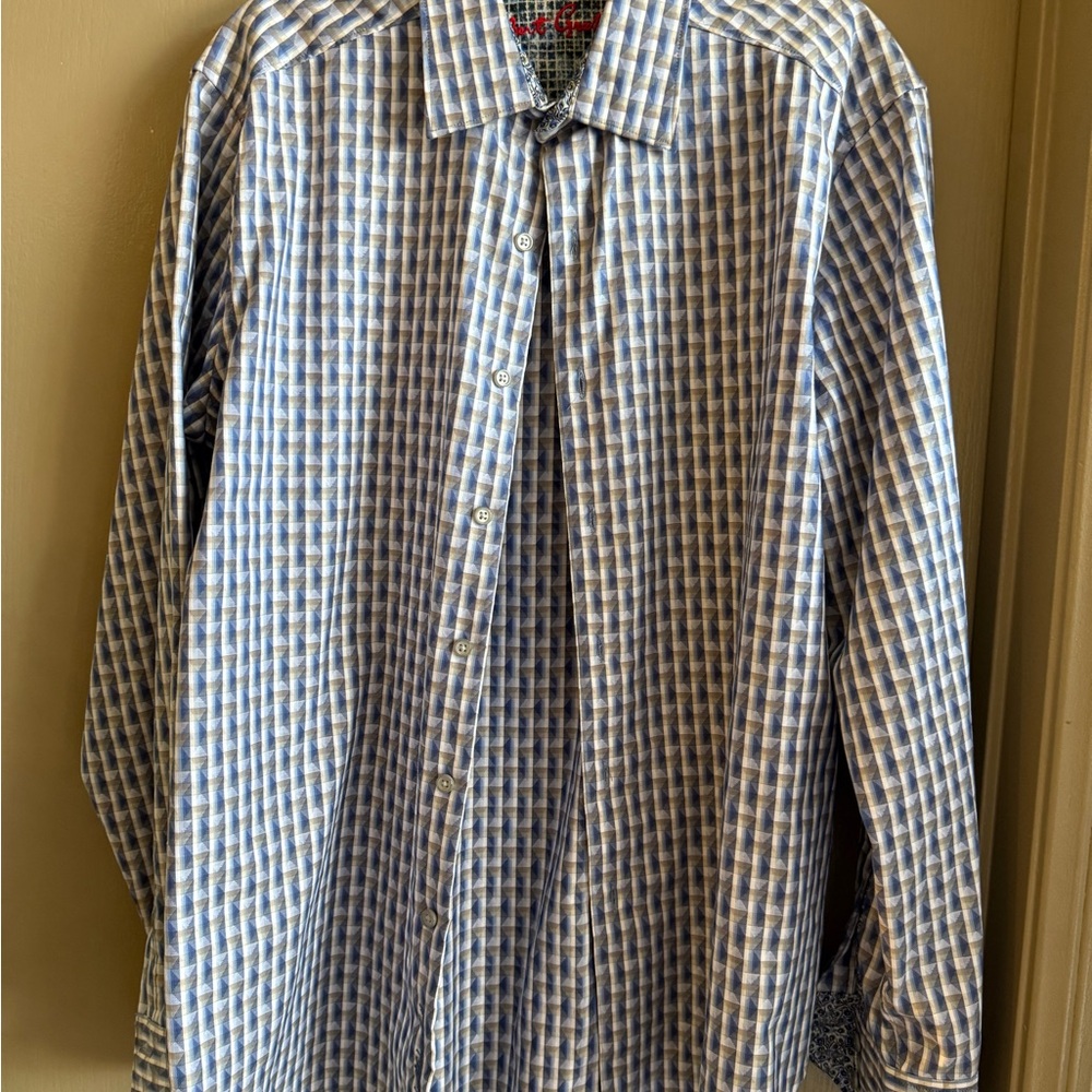 Robert Graham Men's Blue Checkered Shirt